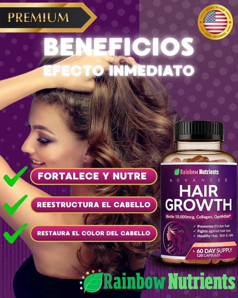 HAIR GROWHT- FORTALECE, ESTIMULA Y RECUPERA TU CABELLO