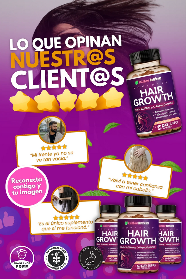 HAIR GROWHT- FORTALECE, ESTIMULA Y RECUPERA TU CABELLO